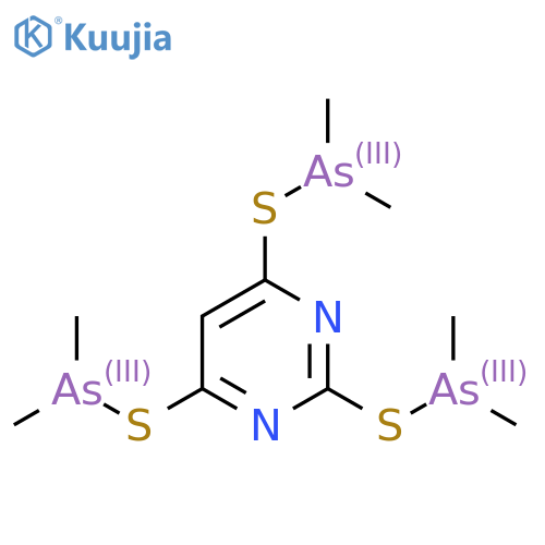 Arsinothious acid, dimethyl-, 2,4,6-pyrimidinetriyl ester structure