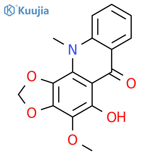 5-hydroxy-4-methoxy-11-methyl[1,3]dioxolo[4,5-c]acridin-6(11H)-one structure
