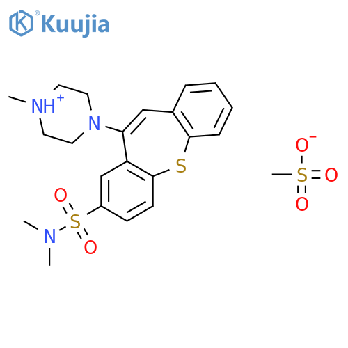 4-[8-(dimethylsulfamoyl)dibenzo[b,f]thiepin-10-yl]-1-methylpiperazin-1-ium methanesulfonate structure