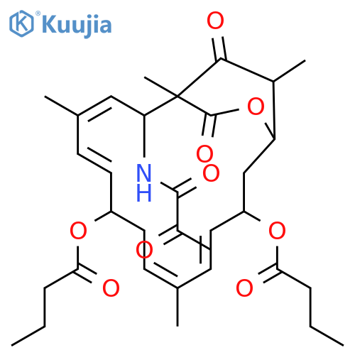 (1S,2R,3Z,5E,7S,9Z,11Z,13S,15R,19R)-1,4,10,19-tetramethyl-17,18-dioxo-2-[(2-oxopropanoyl)amino]-16-oxabicyclo[13.2.2]nonadeca-3,5,9,11-tetraene-7,13-diyl dibutanoate structure