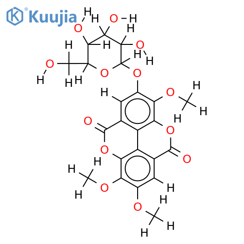 3,3',4'-tri-O-methylellagic acid 4-O-beta-D-glucopyranoside structure