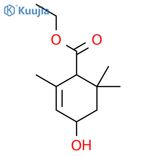 ethyl 4-hydroxy-2,6,6-trimethylcyclohex-2-ene-1-carboxylate structure