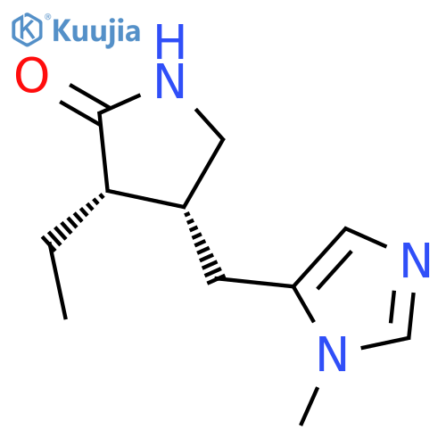 2-PYRROLIDINONE, 3-ETHYL-4-[(1-METHYL-1H-IMIDAZOL-5-YL)METHYL]-, (3S-CIS)- structure