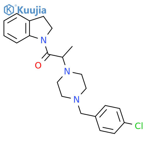 2-{4-(4-chlorophenyl)methylpiperazin-1-yl}-1-(2,3-dihydro-1H-indol-1-yl)propan-1-one structure