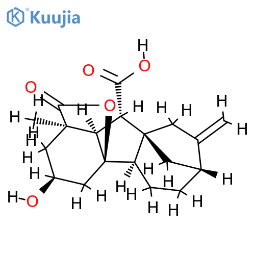 (1R,3S,4aR,4bR,7R,9aR,10S,10aR)-3-hydroxy-1-methyl-8-methylidene-13-oxododecahydro-4a,1-(epoxymethano)-7,9a-methanobenzo[a]azulene-10-carboxylic acid structure