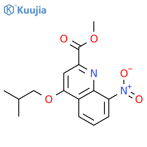 2-Quinolinecarboxylic acid, 4-(2-methylpropoxy)-8-nitro-, methyl ester structure