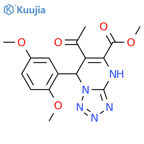 <br>methyl 6-acetyl-7-(2,5-dimethoxyphenyl)-4,7-dihydrotetrazolo[1,5-a]pyrimidi ne-5-carboxylate structure