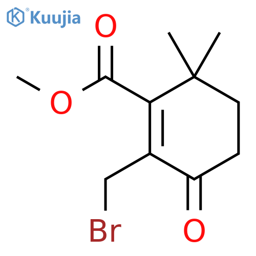 1-Cyclohexene-1-carboxylic acid, 2-(bromomethyl)-6,6-dimethyl-3-oxo-,methyl ester structure