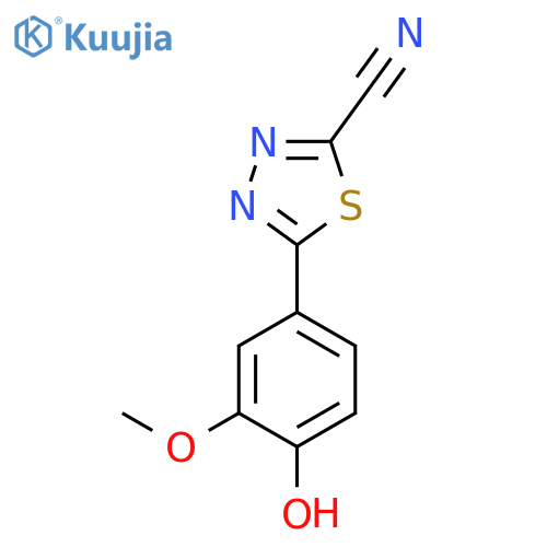 1,3,4-Thiadiazole-2-carbonitrile, 5-(4-hydroxy-3-methoxyphenyl)- structure