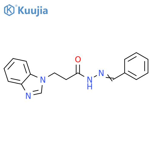 3-(1H-1,3-benzodiazol-1-yl)-N'-(1E)-phenylmethylidenepropanehydrazide structure