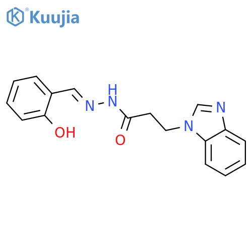 3-(1H-1,3-benzodiazol-1-yl)-N'-(1E)-(2-hydroxyphenyl)methylidenepropanehydrazide structure