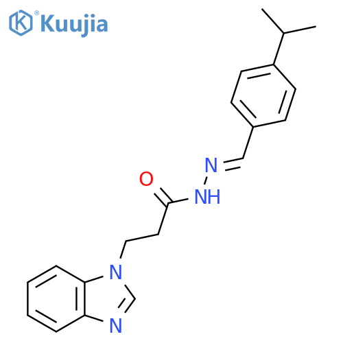 3-(1H-1,3-benzodiazol-1-yl)-N'-(1E)-4-(propan-2-yl)phenylmethylidenepropanehydrazide structure