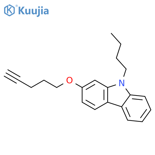 9H-CARBAZOLE, 9-BUTYL-2-(4-PENTYNYLOXY)- structure