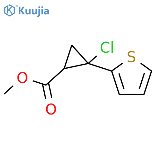 Cyclopropanecarboxylic acid, 2-chloro-2-(2-thienyl)-, methyl ester structure
