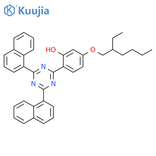 Phenol, 2-(4,6-di-1-naphthalenyl-1,3,5-triazin-2-yl)-5-[(2-ethylhexyl)oxy]- structure