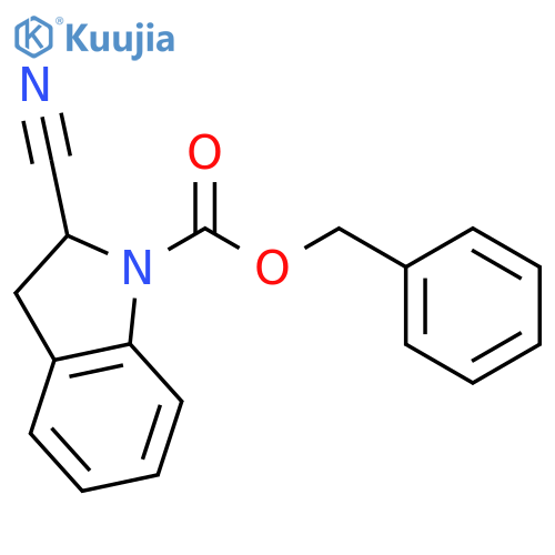 1H-Indole-1-carboxylic acid, 2-cyano-2,3-dihydro-, phenylmethyl ester structure
