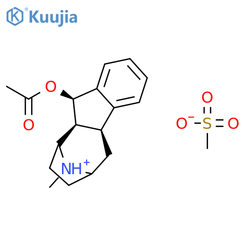 (4bS,9aS,10R)-10-(acetyloxy)-11-methyl-4b,5,6,7,8,9,9a,10-octahydro-6,9-epiminobenzo[a]azulenium methanesulfonate structure