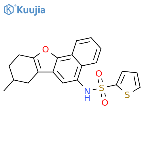 N-{13-methyl-17-oxatetracyclo8.7.0.0^{2,7}.0^{11,16}heptadeca-1(10),2(7),3,5,8,11(16)-hexaen-8-yl}thiophene-2-sulfonamide structure