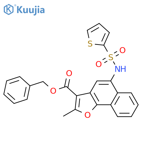 benzyl 2-methyl-5-(thiophene-2-sulfonamido)naphtho1,2-bfuran-3-carboxylate structure