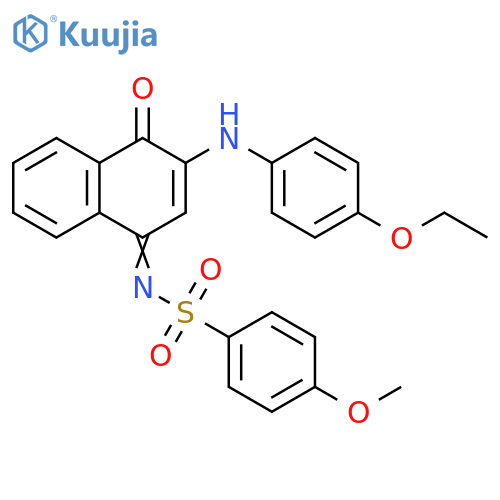 N-(1Z)-3-(4-ethoxyphenyl)amino-4-oxo-1,4-dihydronaphthalen-1-ylidene-4-methoxybenzene-1-sulfonamide structure