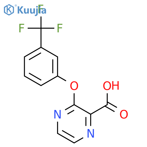 3-[3-(Trifluoromethyl)phenoxy]-pyrazine-2-carboxylic acid structure