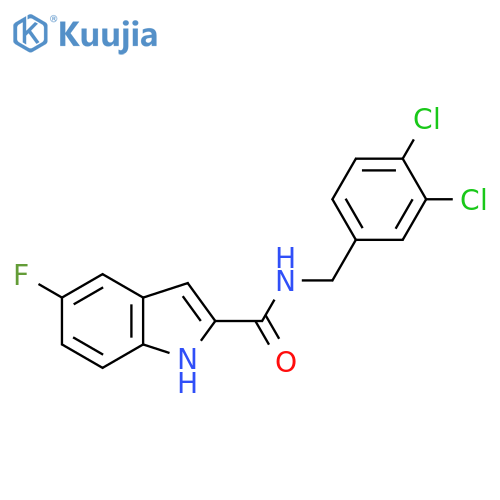 1H-INDOLE-2-CARBOXAMIDE, N-[(3,4-DICHLOROPHENYL)METHYL]-5-FLUORO- structure
