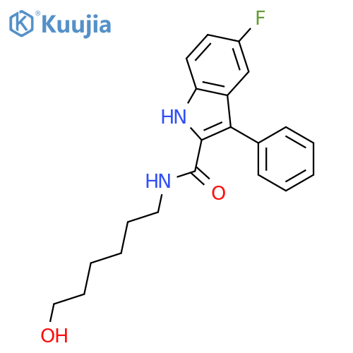 1H-INDOLE-2-CARBOXAMIDE, 5-FLUORO-N-(6-HYDROXYHEXYL)-3-PHENYL- structure