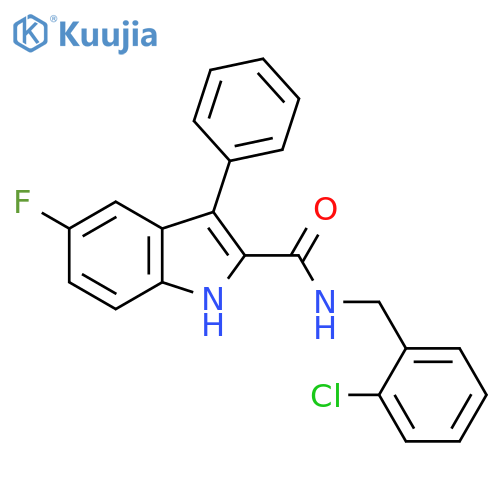 1H-Indole-2-carboxamide, N-[(2-chlorophenyl)methyl]-5-fluoro-3-phenyl- structure