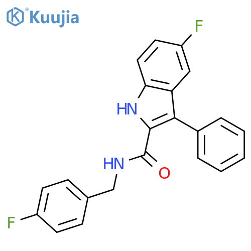 1H-Indole-2-carboxamide, 5-fluoro-N-[(4-fluorophenyl)methyl]-3-phenyl- structure