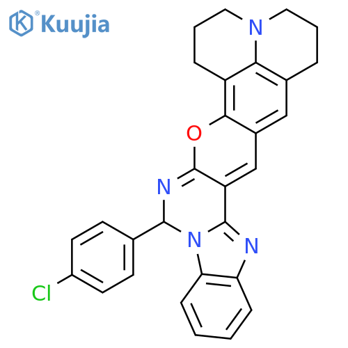 6H,9H,13H-BENZIMIDAZO[1'',2'':1',6']PYRIMIDO[4',5':2,3][1]BENZOPYRANO[6,7,8-IJ]QUINOLIZINE, 6-(4-CHLOROPHENYL)-10,11,14,15-TETRAHYDRO- structure