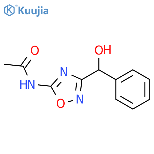 N-{3-[hydroxy(phenyl)methyl]-1,2,4-oxadiazol-5-yl}acetamide structure