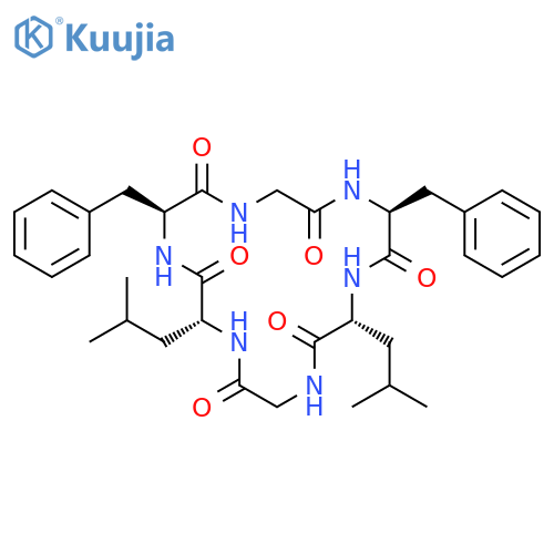 Cyclo(glycyl-D-leucyl-L-phenylalanylglycyl-L-phenylalanyl-D-leucyl) structure