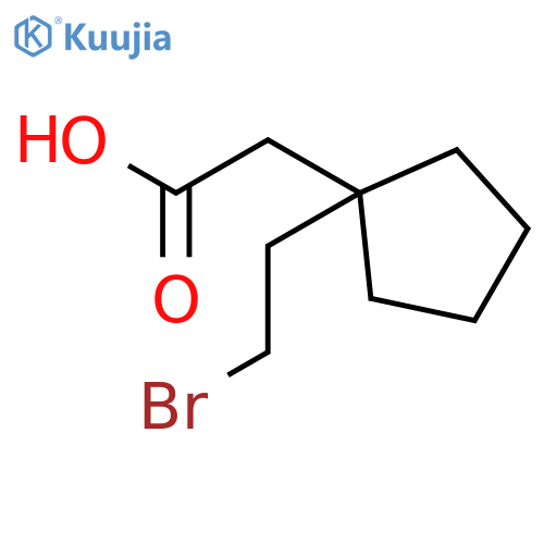 Cyclopentaneacetic acid, 1-(2-bromoethyl)- structure