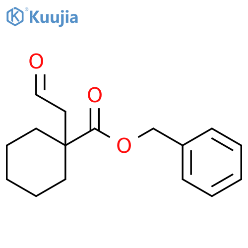 Cyclohexanecarboxylic acid, 1-(2-oxoethyl)-, phenylmethyl ester structure