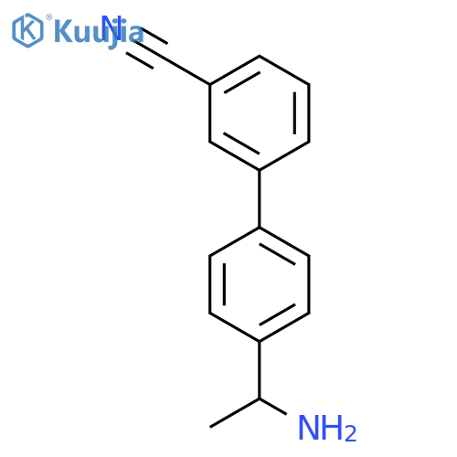 3-4-(1-aminoethyl)phenylbenzonitrile structure