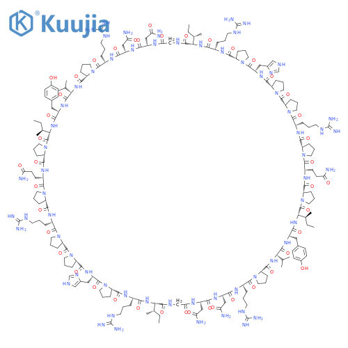Cyclo(L-arginyl-L-isoleucylglycyl-L-asparaginyl-L-asparaginyl-L-arginyl-L-prolyl-L-valyl-L-tyrosyl-L-isoleucyl-L-prolyl-L-glutaminyl-L-prolyl-L-arginyl-L-prolyl-L-prolyl-L-histidyl-L-prolyl-L-arginyl-L-isoleucylglycyl-L-asparaginyl-L-asparaginyl-L-arginyl-L-prolyl-L-valyl-L-tyrosyl-L-isoleucyl-L-prolyl-L-glutaminyl-L-prolyl-L-arginyl-L-prolyl-L-prolyl-L-histidyl-L-prolyl) structure