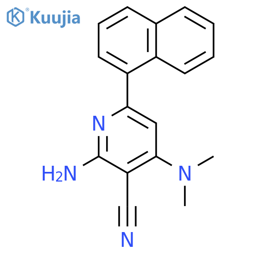 3-Pyridinecarbonitrile, 2-amino-4-(dimethylamino)-6-(1-naphthalenyl)- structure