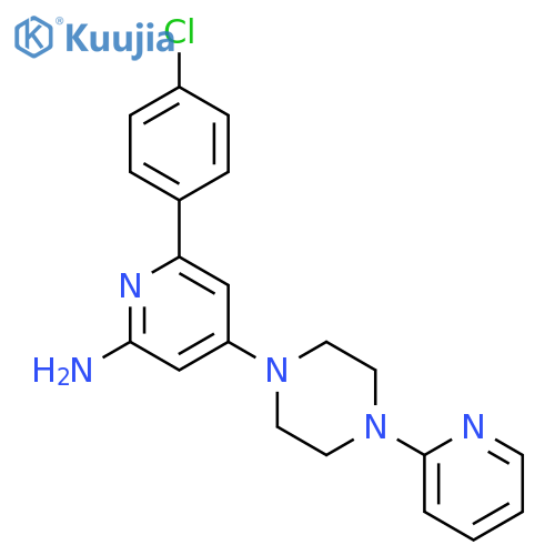 2-PYRIDINAMINE, 6-(4-CHLOROPHENYL)-4-[4-(2-PYRIDINYL)-1-PIPERAZINYL]- structure