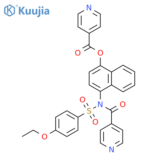 4-N-(4-ethoxybenzenesulfonyl)pyridine-4-amidonaphthalen-1-yl pyridine-4-carboxylate structure