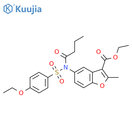 ethyl 5-N-(4-ethoxybenzenesulfonyl)butanamido-2-methyl-1-benzofuran-3-carboxylate structure