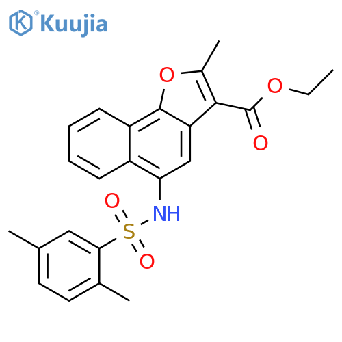 ethyl 5-(2,5-dimethylbenzenesulfonamido)-2-methylnaphtho1,2-bfuran-3-carboxylate structure