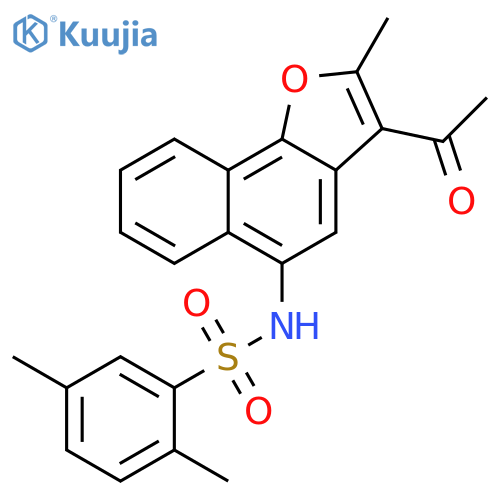 N-(3-acetyl-2-methylnaphtho[1,2-b]furan-5-yl)-2,5-dimethylbenzenesulfonamide structure