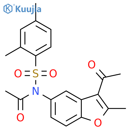 N-(3-acetyl-2-methyl-1-benzofuran-5-yl)-N-(2,4-dimethylbenzenesulfonyl)acetamide structure