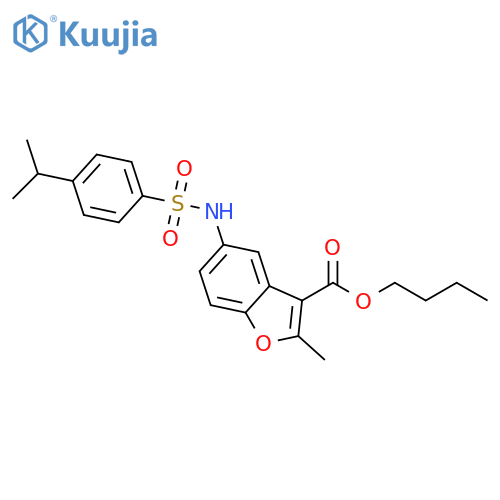 butyl 2-methyl-5-[4-(propan-2-yl)benzenesulfonamido]-1-benzofuran-3-carboxylate structure
