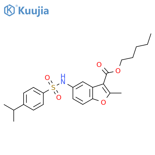 pentyl 2-methyl-5-4-(propan-2-yl)benzenesulfonamido-1-benzofuran-3-carboxylate structure