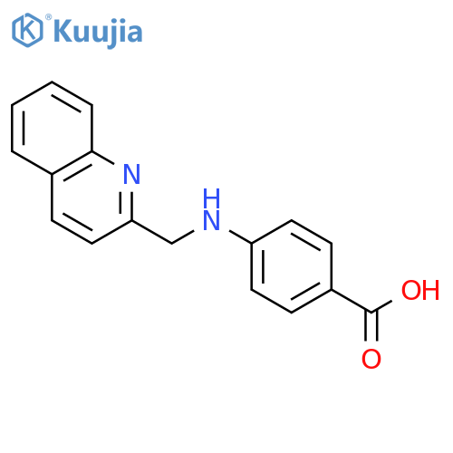Benzoic acid, 4-[(2-quinolinylmethyl)amino]- structure
