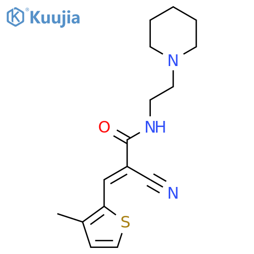 (2E)-2-cyano-3-(3-methyl(2-thienyl))-N-(2-piperidylethyl)prop-2-enamide structure