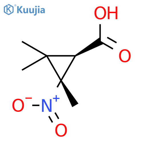 Cyclopropanecarboxylic acid, 2,2,3-trimethyl-3-nitro-, (1R,3S)- structure