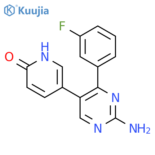 2(1H)-PYRIDINONE, 5-[2-AMINO-4-(3-FLUOROPHENYL)-5-PYRIMIDINYL]- structure