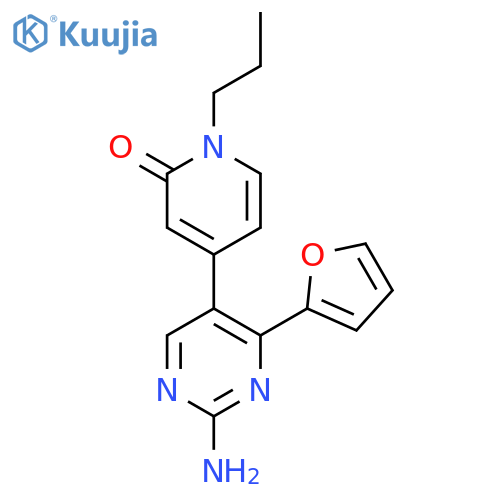 2(1H)-PYRIDINONE, 4-[2-AMINO-4-(2-FURANYL)-5-PYRIMIDINYL]-1-PROPYL- structure
